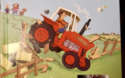„Wohin fährt der Traktor“ Spielbuch mit Aufziehtraktor und drei Fahrspuren von Usborne